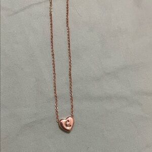 Rose Gold / sterling silver Heart Pendant Necklace